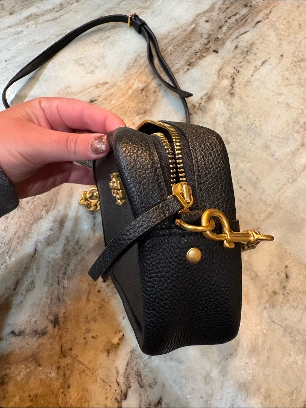 Tory Burch Black Pebbled Leather Crossbody - Picture 5 of 9